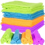 Set 12 lavete din microfibra 30x30 cm, super absorbante, multicolore