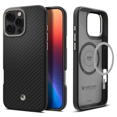 Husa iPhone 16 Pro Max Spigen Enzo Aramid MagSafe, desert titanium foto