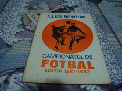 Program Loto Pronosport Campionatul de fotbal editia 1981- 1982 foto