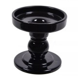 șfeșnic Sticlă, Negru, Dublă Utilizare, Diametru 8.5 cm, &Icirc;nălțime 8.5 cm