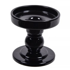 șfeșnic Sticlă, Negru, Dublă Utilizare, Diametru 8.5 cm, &amp;Icirc;nălțime 8.5 cm foto