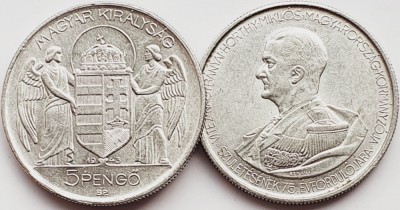 3051 Ungaria 5 Pengo 1943 Mikl&amp;oacute;s Horthy (Birthday) km 523 foto