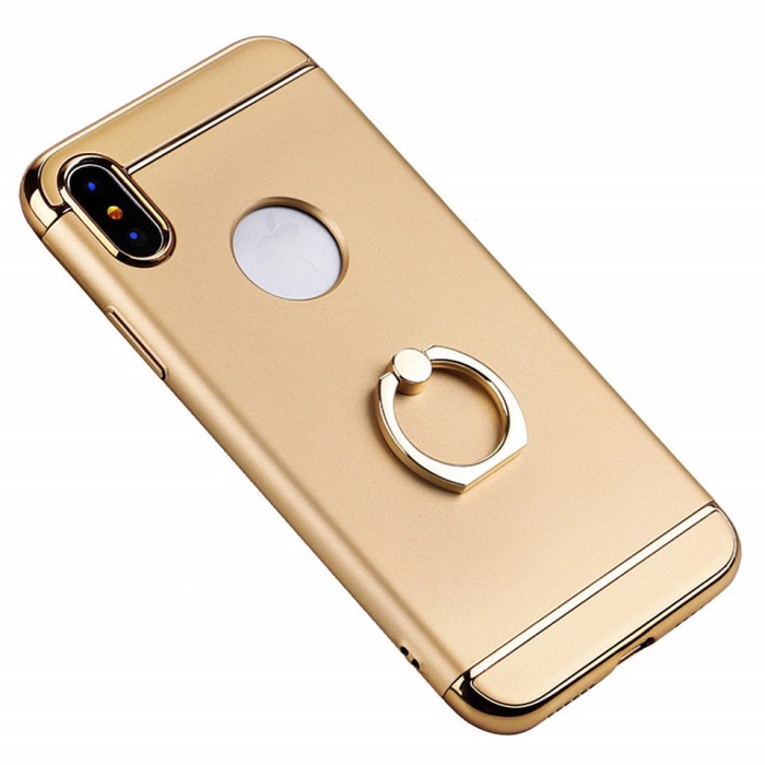 Husa Apple iPhone X, 3in1 Ring Auriu