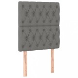 Tablii de pat, 2 buc, gri inchis, 80x7x78/88 cm, textil