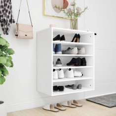 vidaXL Pantofar, alb, 60x35x70 cm, PAL