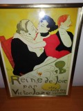 Tablou reproducere Imprimeria Ancourt Paris afis Toulouse Lautrec Reine de Joie