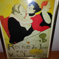 Tablou reproducere Imprimeria Ancourt Paris afis Toulouse Lautrec Reine de Joie
