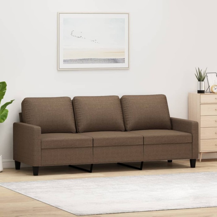 Gossi canapea cu 3 locuri, maro, 180 cm, material textil
