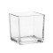Vaza decorativa din sticla transparenta, patrata, 12x12x12 cm