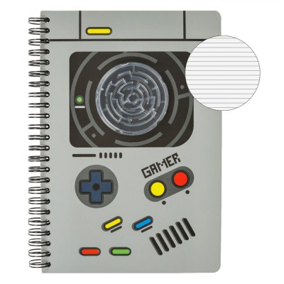 Carnet Notițe Gamer, Model Labirint 3D, Multicolor, Format A5, 80 File, Legare Spiră, Copertă Dura foto