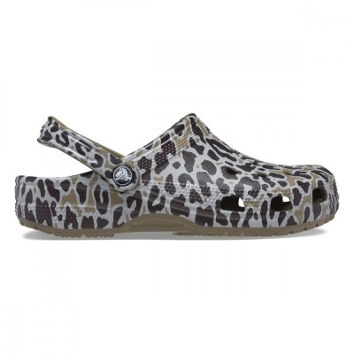 Saboți Crocs Classic Animal Print Clog Maro - Khaki/Leopard foto