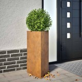 Cumpara ieftin Jardiniere grădină, 2 buc. 40x40x75 cm oțel intemperii triunghi