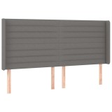 Cumpara ieftin Tablie de pat cu aripioare gri inchis 183x16x118/128 cm textil