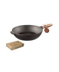 Tigaie fonta adanca cu maner lemn detasabil 28cm Tigaie fonta adanca cu maner lemn detasabil 28cm