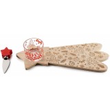 Platou servire aperitive lemn natur Craciun cm 32,5 x 14 H