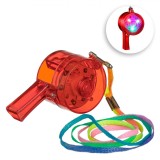 Fluier Antrenament, LED, Culoare Roșie Transparentă, Multicolor Cordon, Oem