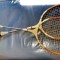 D579-Rachete pereche vintage colectie OLYMPUS GERMINA DDR lemn. Germania DDR.