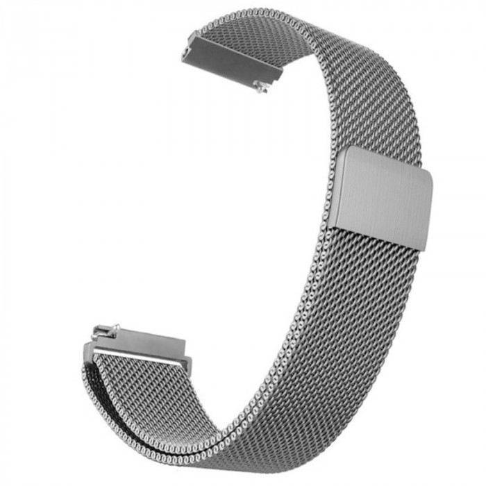 Curea tip Milanese Loop, compatibila Samsung Galaxy Watch3 40mm, telescoape Quick Release, Space Gray