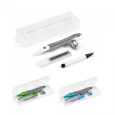 Set de Geometrie &amp;icirc;n Cutie, Include 1 Compas, 1 Creion Mecanic și 10 Mine Grafit de 0,5 mm. 128 x 42 x 20 mm foto