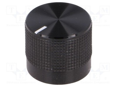 Buton rotativ CLIFF cu indicator &amp;Oslash;6mm &amp;Oslash;20mm negru moletat foto