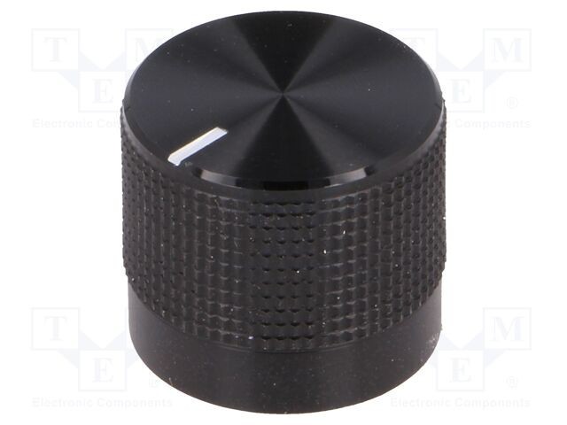 Buton rotativ CLIFF cu indicator &Oslash;6mm &Oslash;20mm negru moletat