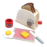 Jucarie toaster din lemn cu accesorii pentru mic dejun, Oem