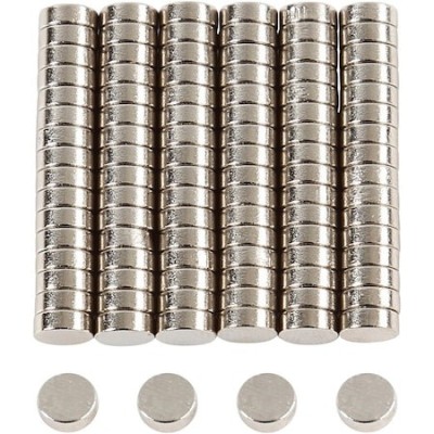 Set 100 magneti Neodim universali, diverse activitati, 8x2 mm - Rotund foto