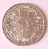 GERMANIA 5 MARK MARCI 1983 G MARTIN LUTHER NIKEL AUNC ( CITITI VA ROG DESCRIEREA ENUNTUL )