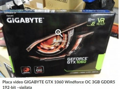 Placa video GIGABYTE GTX 1060 Windforce OC 3GB GDDR5 192-bit ?sigilata, noua foto