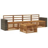vidaXL Set de canapele de exterior 5 pcs natural Lemn Solid de Acacia 3384005