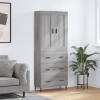 VidaXL Dulap &icirc;nalt, gri sonoma, 69,5x34x180 cm, lemn compozit