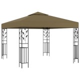 Pavilion de gradina, gri taupe, 3 x 3 m, 180 g/m&sup2; GartenMobel Dekor, vidaXL