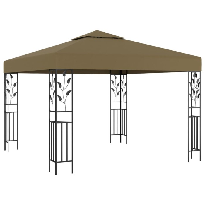 vidaXL Pavilion de grădină, gri taupe, 3 x 3 m, 180 g/m&sup2;