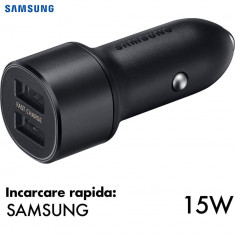 Incarcator auto original Samsung Fast Charge 2 x USB foto