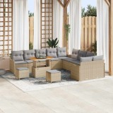 VidaXL Set de canapele pentru grădină 13 pcs Bej poliratan