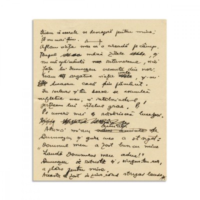 Mircea Eliade, &amp;bdquo;Știam că soarele se descoperă&amp;rdquo;, filă manuscris - D foto