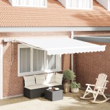Copertină Manuală Retractabilă vidaXL cu LED Alb 300x250 cm, Material de &Icirc;nlocuire pentru Copertină vidaXL pentru Cadru de 3x2.5 m Alb