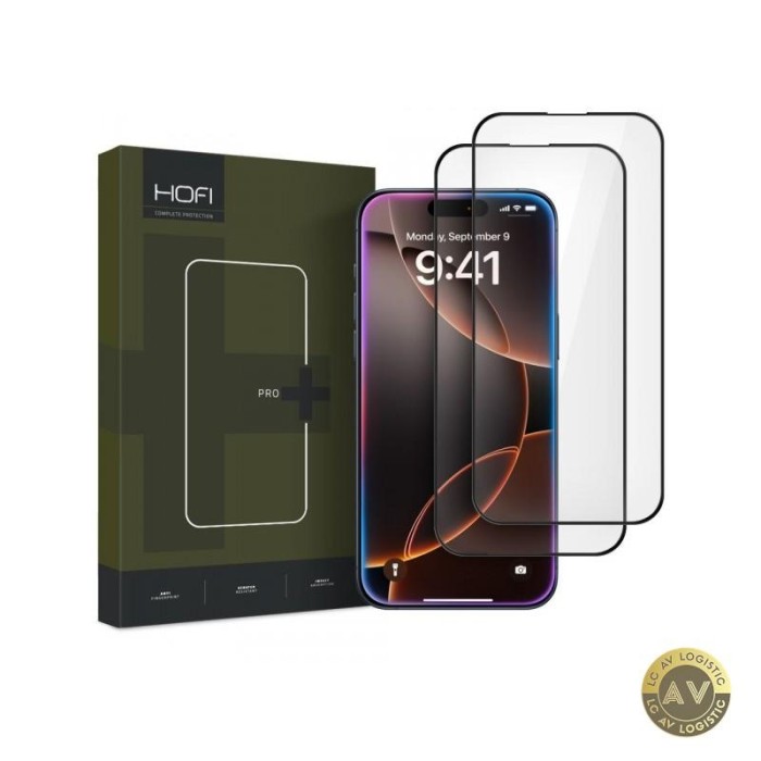 Folie de protectie Ecran HOFI Glass PRO+ pentru Apple iPhone 16 Pro Max Sticla Securizata Full Glue Set 2 bucati 2.5D Neagra