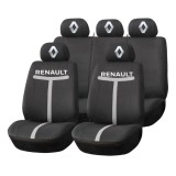 Set Huse Scaune Universale HLX1 Compatibile cu Renault &ndash; Negru/Gri