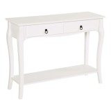 HOMCOM Consolă pentru Hol cu Raft Depozitare și Design Modern, 100x33x75 cm, Alb | Aosom Romania