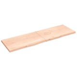 VidaXL Poliță de perete, 200x60x(2-4)cm, lemn masiv de stejar netratat