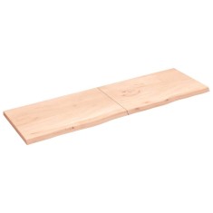 vidaXL Poliță de perete, 200x60x(2-4)cm, lemn masiv de stejar netratat foto