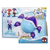 SPIDEY SI PRIETENII LUI UIMITORI MARVEL SET FIGURINA 7.6CM SI SUBMARINUL TESTOASA FANTOMA SuperHeroes ToysZone