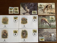 somalia - serie 4 timbre MNH, 4 FDC, 4 maxime, fauna wwf