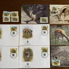 somalia - serie 4 timbre MNH, 4 FDC, 4 maxime, fauna wwf