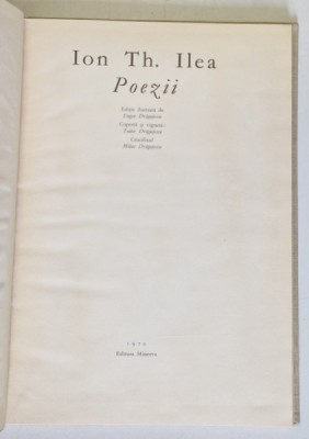 POEZII de ION TH. ILEA , 1970 foto