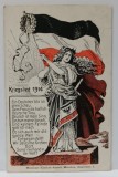 KRIEGDLIED 1914 ( FRAGMENT DIN CANTEC DE RAZBOI ) , ALEGORIE GERMANA DE PROPAGANDA , CARTE POSTALA , 1914