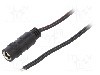 Cablu alimentare DC, cabluri, DC 5,5/2,1 soclu, negru, 0,8m, SUNNY - ECJ08F2155STST
