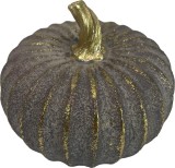 Decor dovleac MagicHome Nature din polyresin, auriu-maro, 10,6 cm