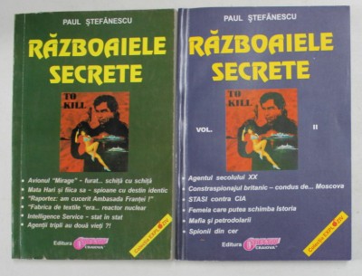 RAZBOAIELE SECRETE de PAUL STEFANESCU , VOLUMELE I - II ,ANII &amp;#039;90 *MICI DEFECTE foto